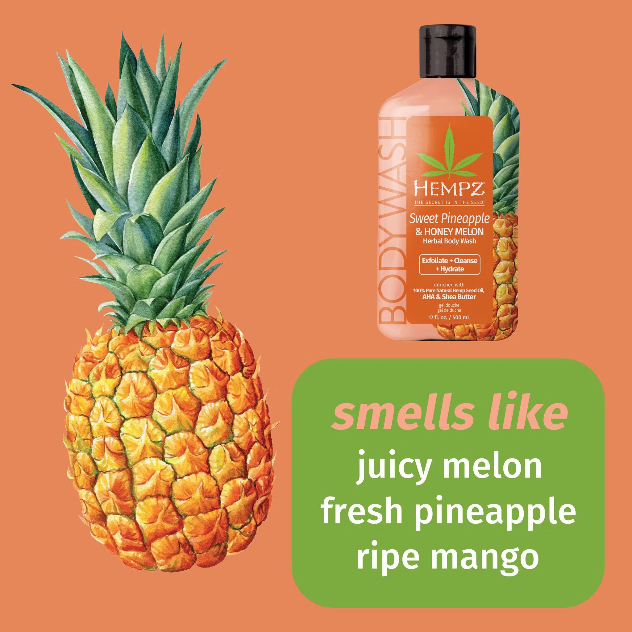 Hempz - Sweet Pineapple Honey Melon Herbal Body Wash